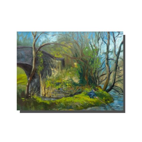 Shop this original plein air oil painting, created on location at the River Boyne in Ireland. Framed, one-of-a-kind landscape art capturing the beauty of early summer. Ideal for art collectors and nature lovers.