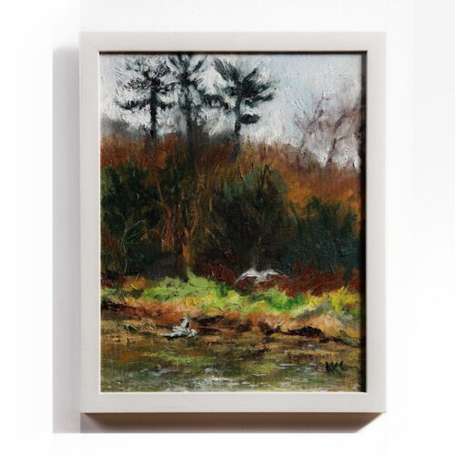 Seagulls flying above river