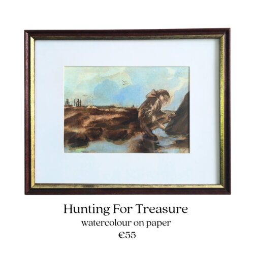 Hunting for treasure watercolour
